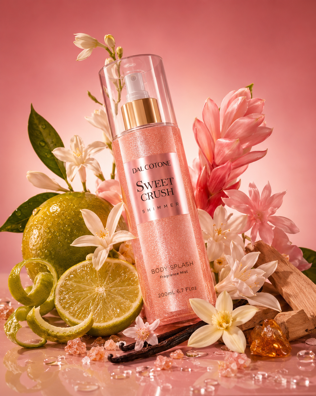 Body Splash Sweet Crush Shimmer 200ml - 8% de essência.