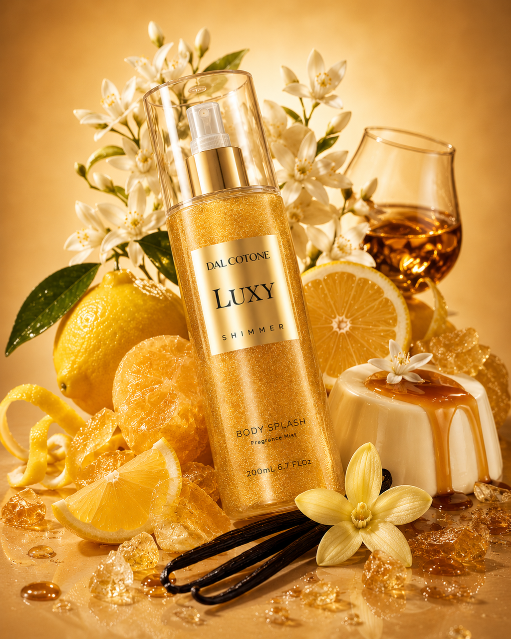 Body Splash Luxy Shimmer 200ml - 8% de essência.