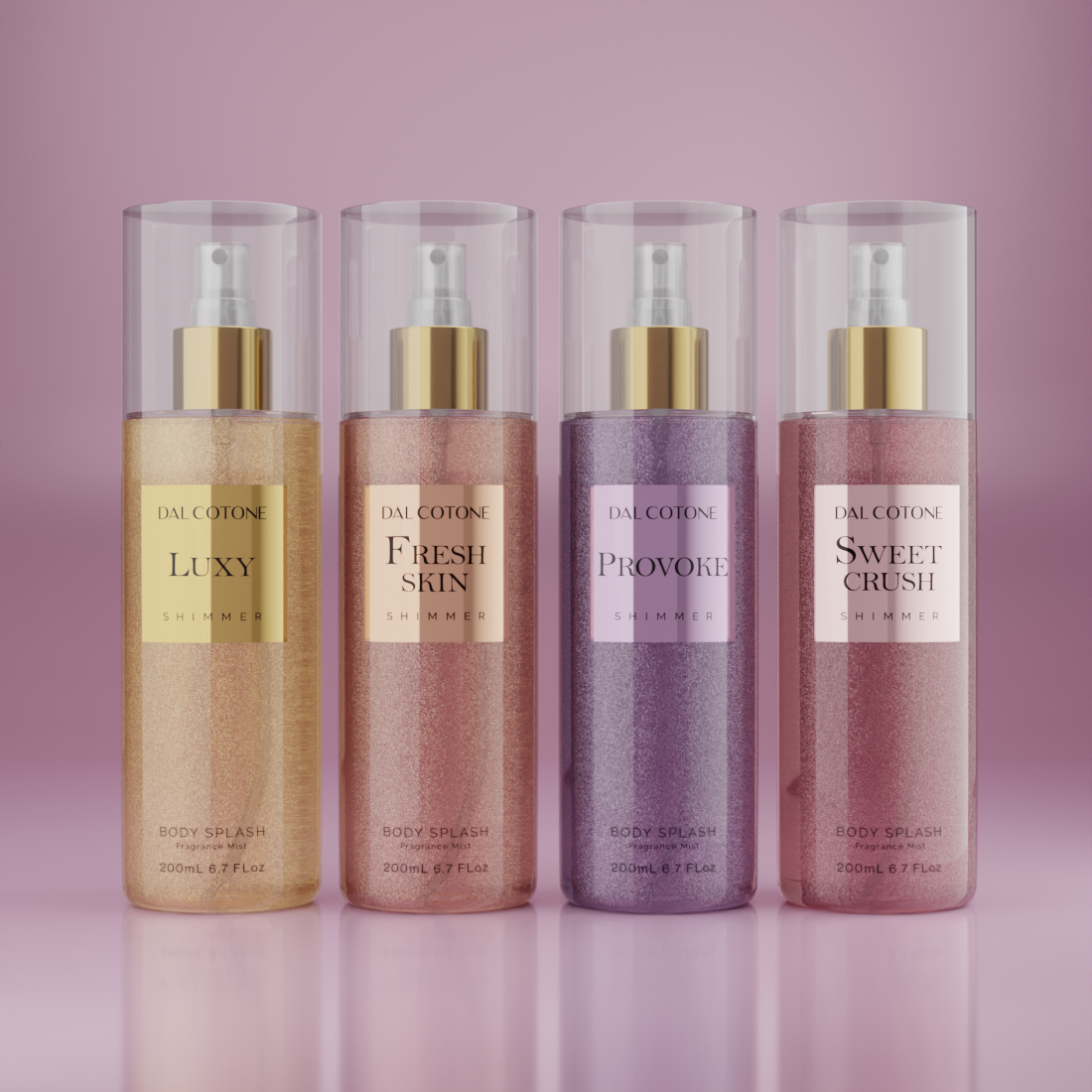 Kit Body Splash Shimmer Dal Cotone - 4 Fragrâncias 200ml