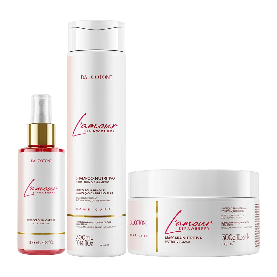Kit L'amour + Perfume Capilar L'amour Morango Nutrição e Brilho Natural