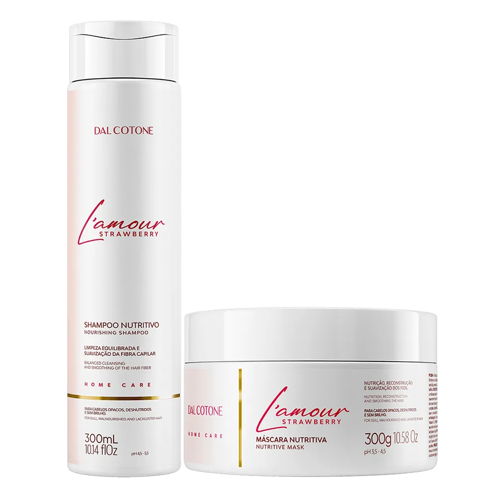 Kit L'amour Morango Nutrição e Brilho Natural - Dal Cotone