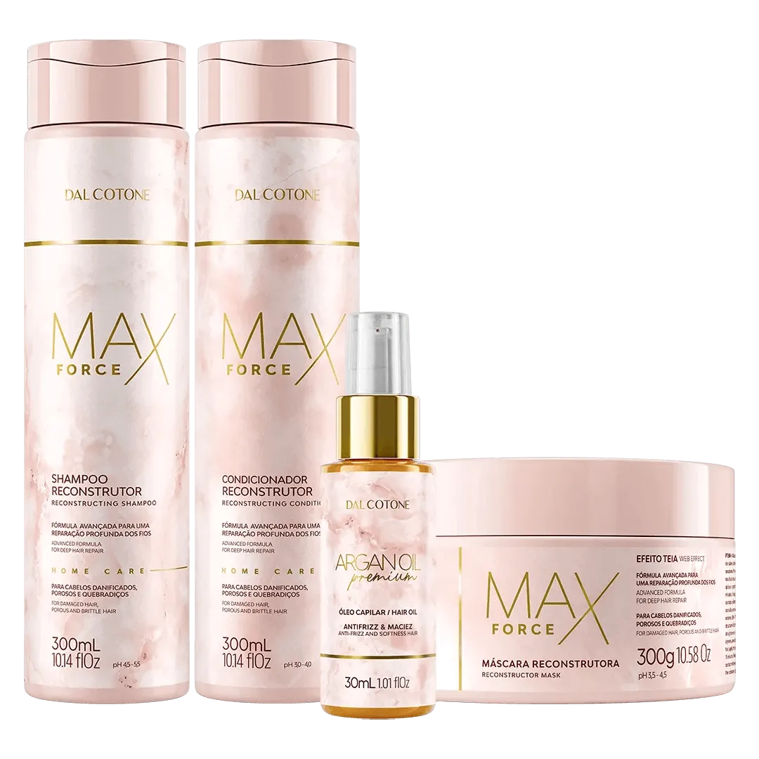 Kit Max Force  + Argan Oil Premium, Reconstrução máxima.