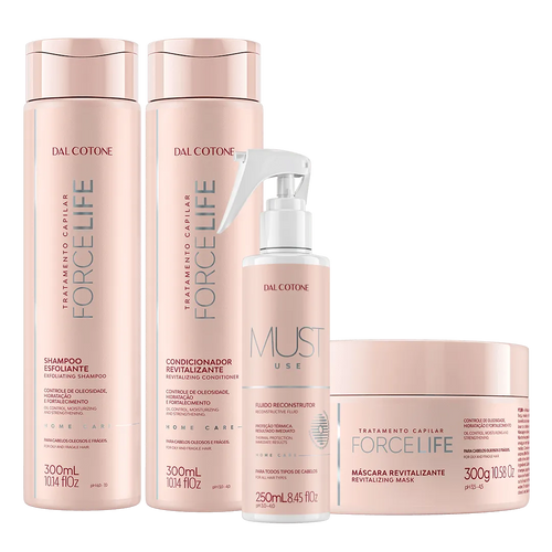 Kit Force Life + Finalizador Must Use Controle de Oleosidade e Reconstrução 300g