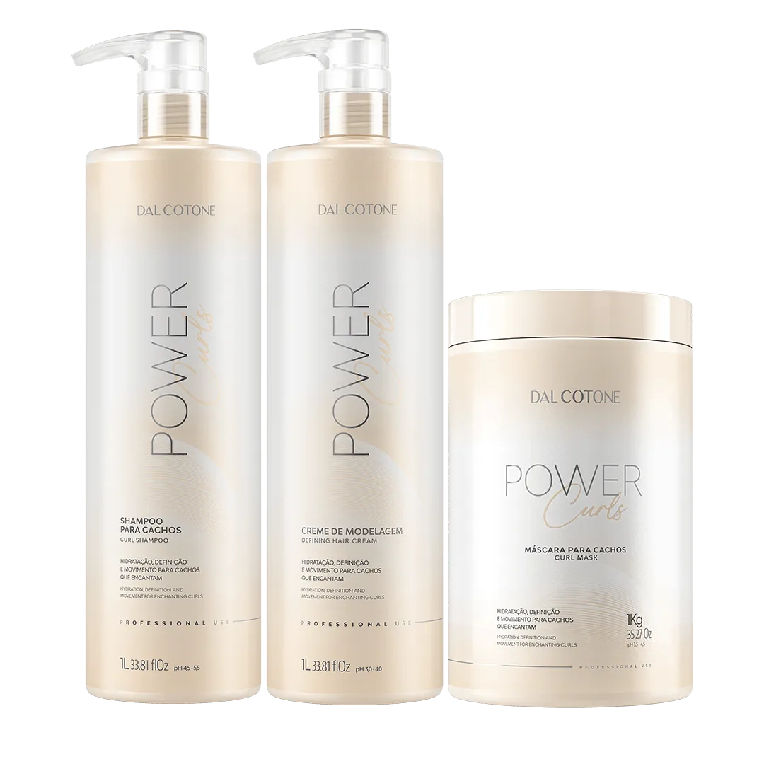 Kit Power Curls Profissional Definição Volume e Hidratação 1Kg
