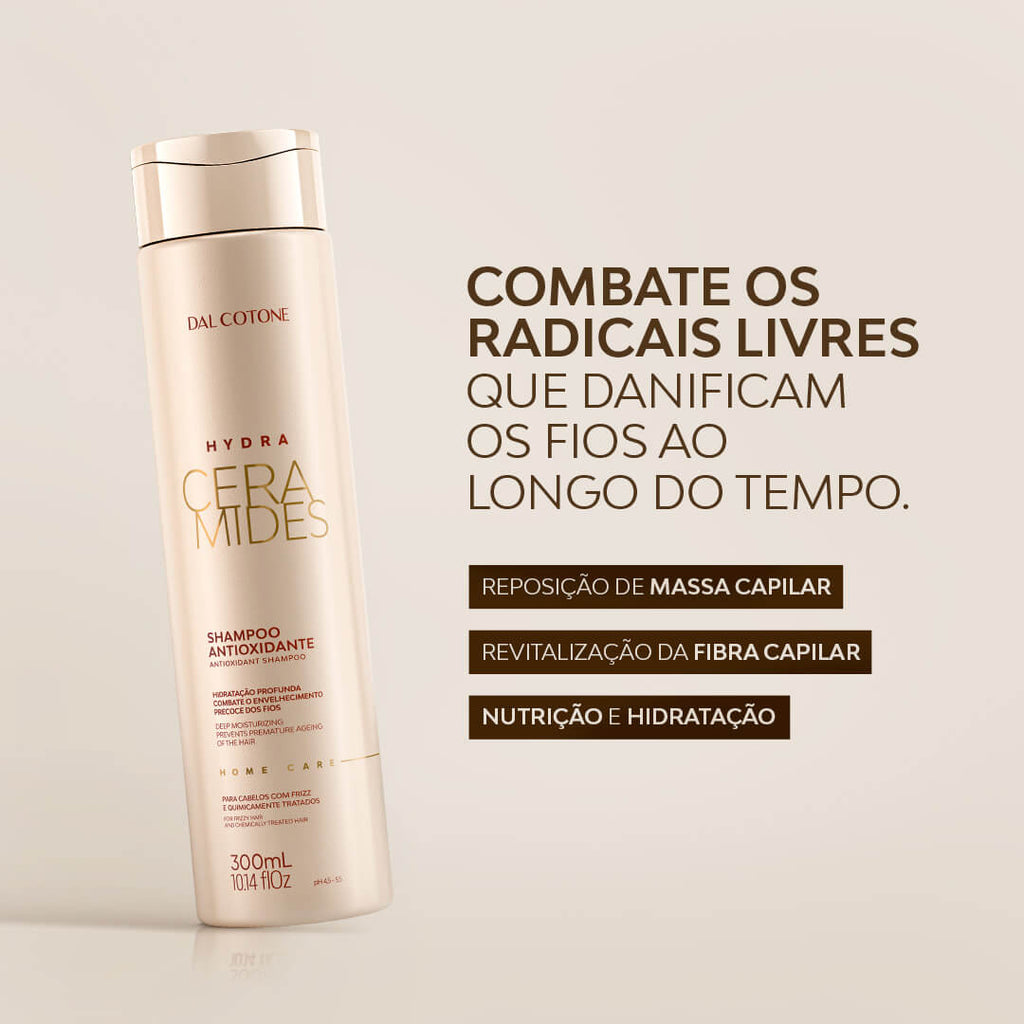 Shampoo Hydra Ceramides Hidratação e Antioxidante 300ml