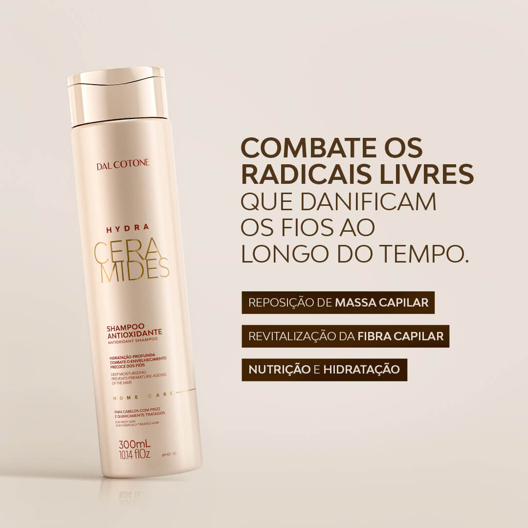 Shampoo Hydra Ceramides Hidratação e Antioxidante 300ml