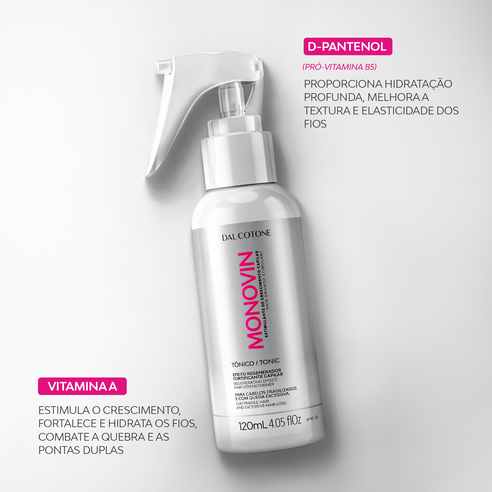 Tônico Capilar Dal Cotone Monovin Crescimento Acelerado 120ml